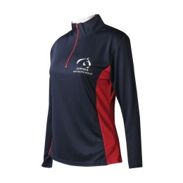 W213   Design contrast color half chest zipper long sleeve enterprise collar contrast color flat machine women's racing training suit W213   Design contrast color half chest zipper long sleeve enterprise collar contrast color flat machine women's racing training suit